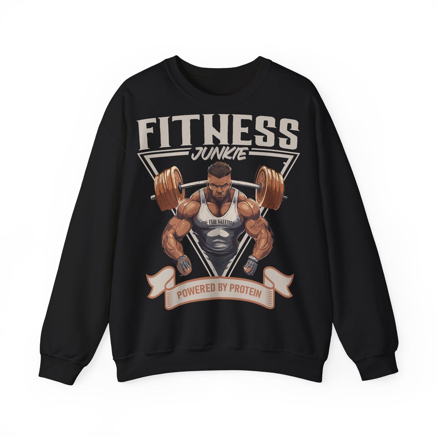 Fitness Junkie Unisex Heavy Blend™ Crewneck Sweatshirt - Powered by Protein