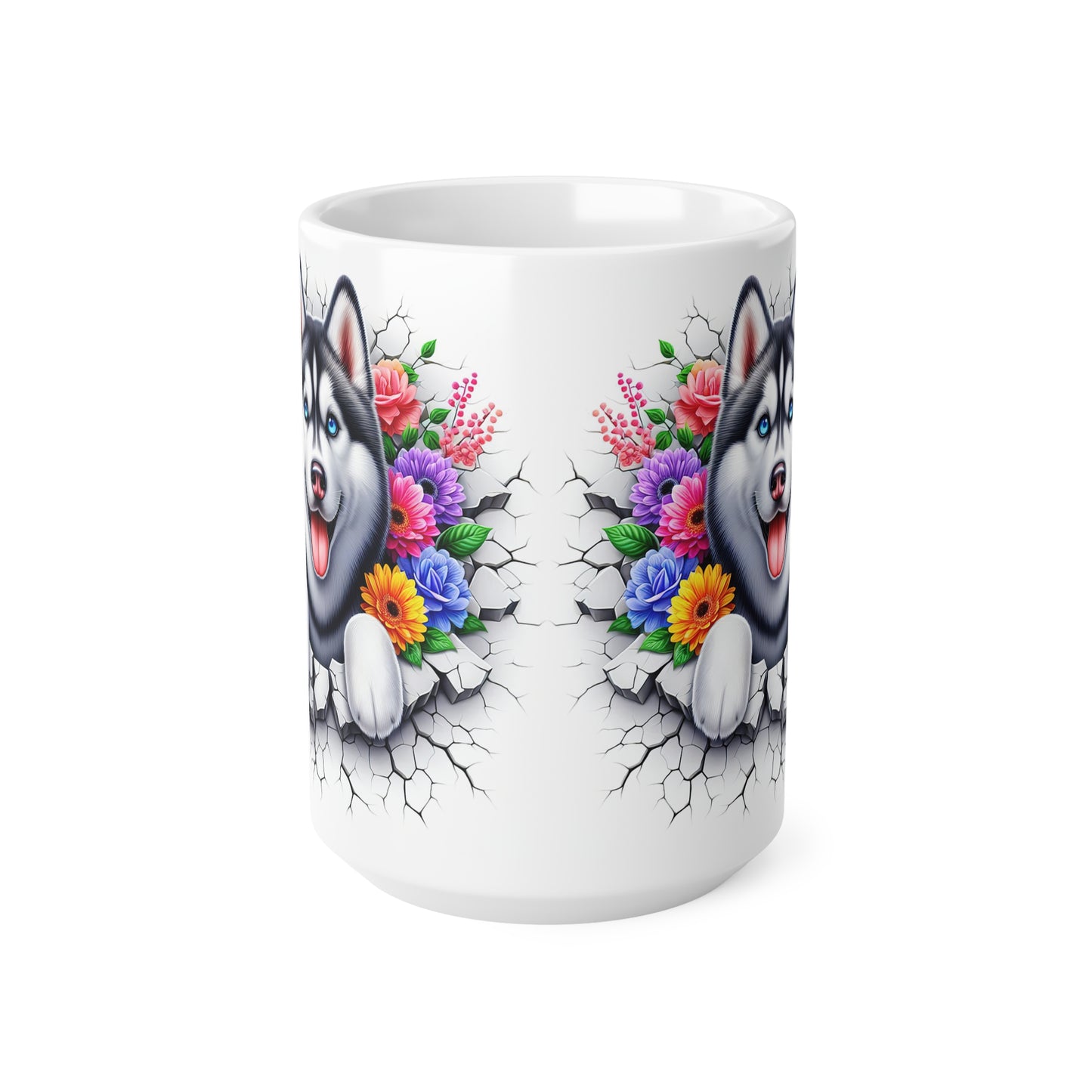 Husky Floral Ceramic Coffee Mug - 11oz & 15oz