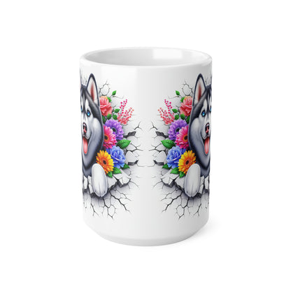 Husky Floral Ceramic Coffee Mug - 11oz & 15oz