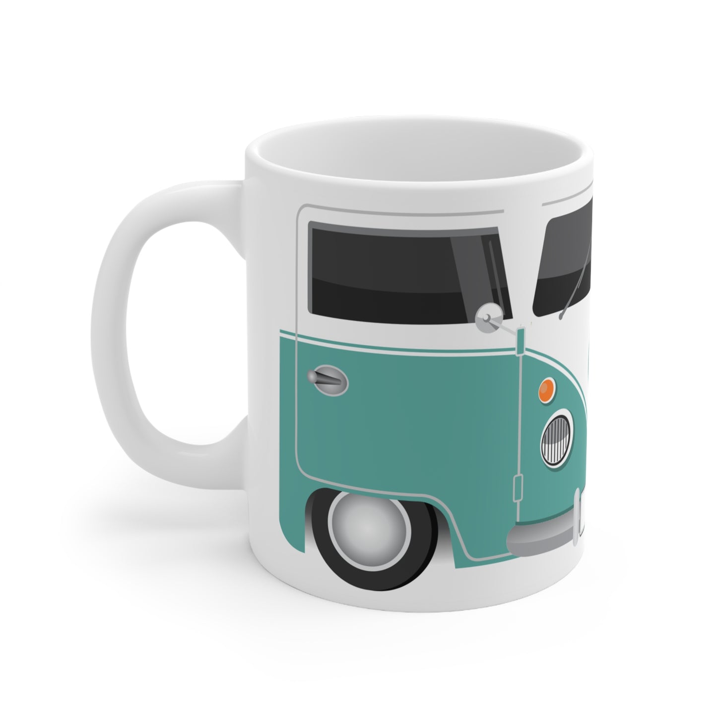 Vintage VW Bus Ceramic Coffee Mug - 11oz & 15oz - Perfect for Auto Enthusiasts Light Blue