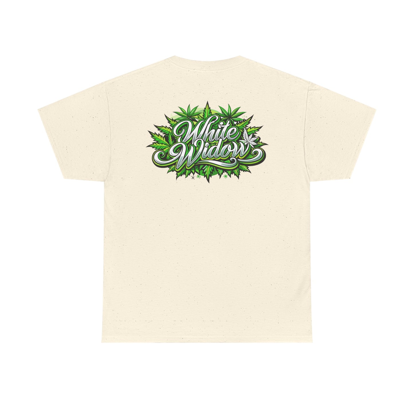 White Widow Graphic Tee — Cannabis Leaf Logo T-Shirt