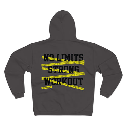 No Limits Unisex Hooded Zip Sweatshirt - Motivational Gym Wear