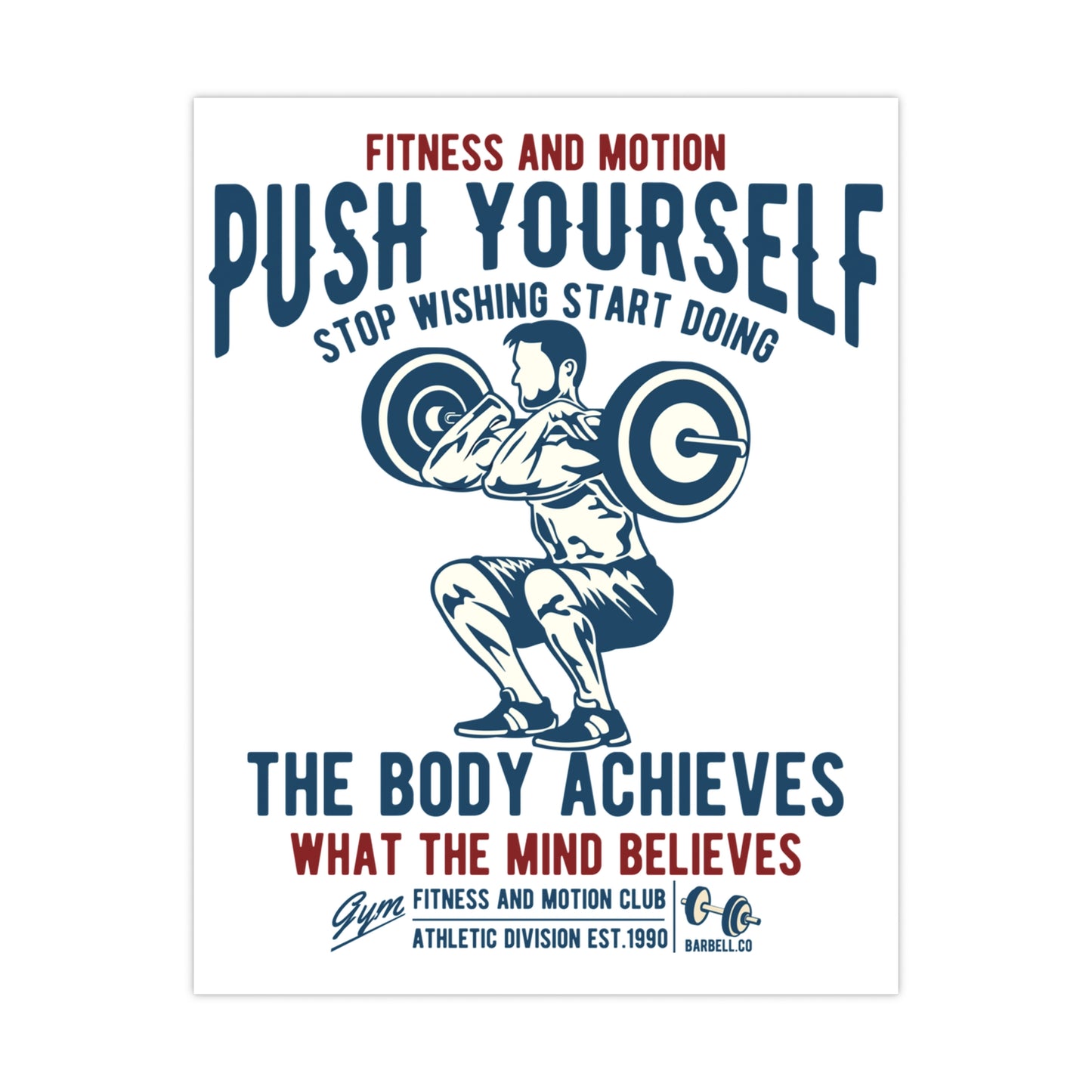 'Push Yourself' Graphic' Matte Posters