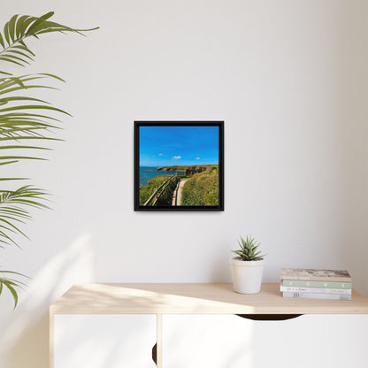 Cliff Trail Ballybunion Matte Canvas, Framed (Multi-color)