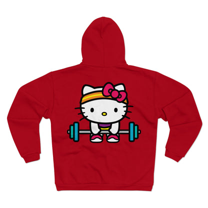 Hello Kitty Gym Motivation Unisex Hooded Zip Sweatshirt