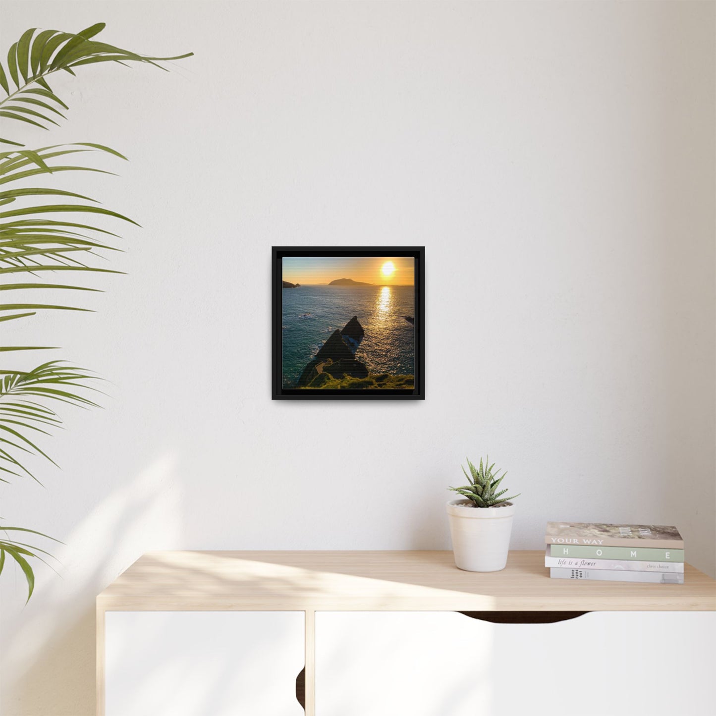 Dunquin Pier Sunset 2 Matte Canvas, Framed (Multi-color)