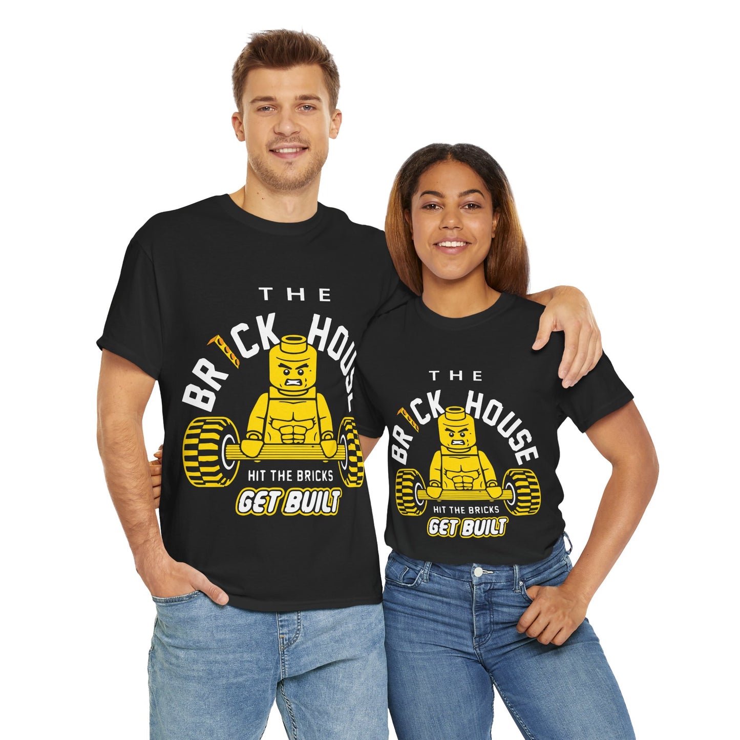 The Brick House Unisex Heavy Cotton Tee – Get Built LEGO Style T-Shirt Black