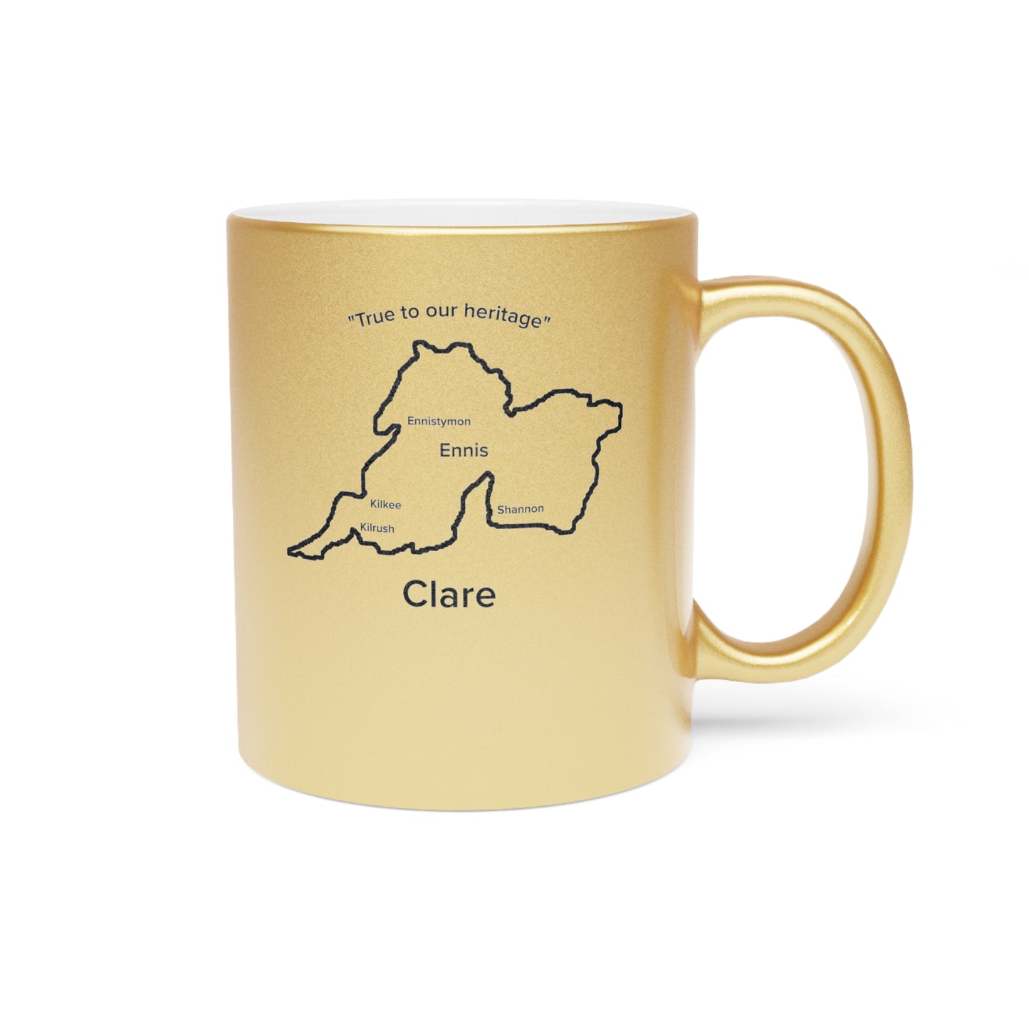 Clare County Metallic Colour Mug - Silver/Gold - Perfect Gift for Coffee Lovers