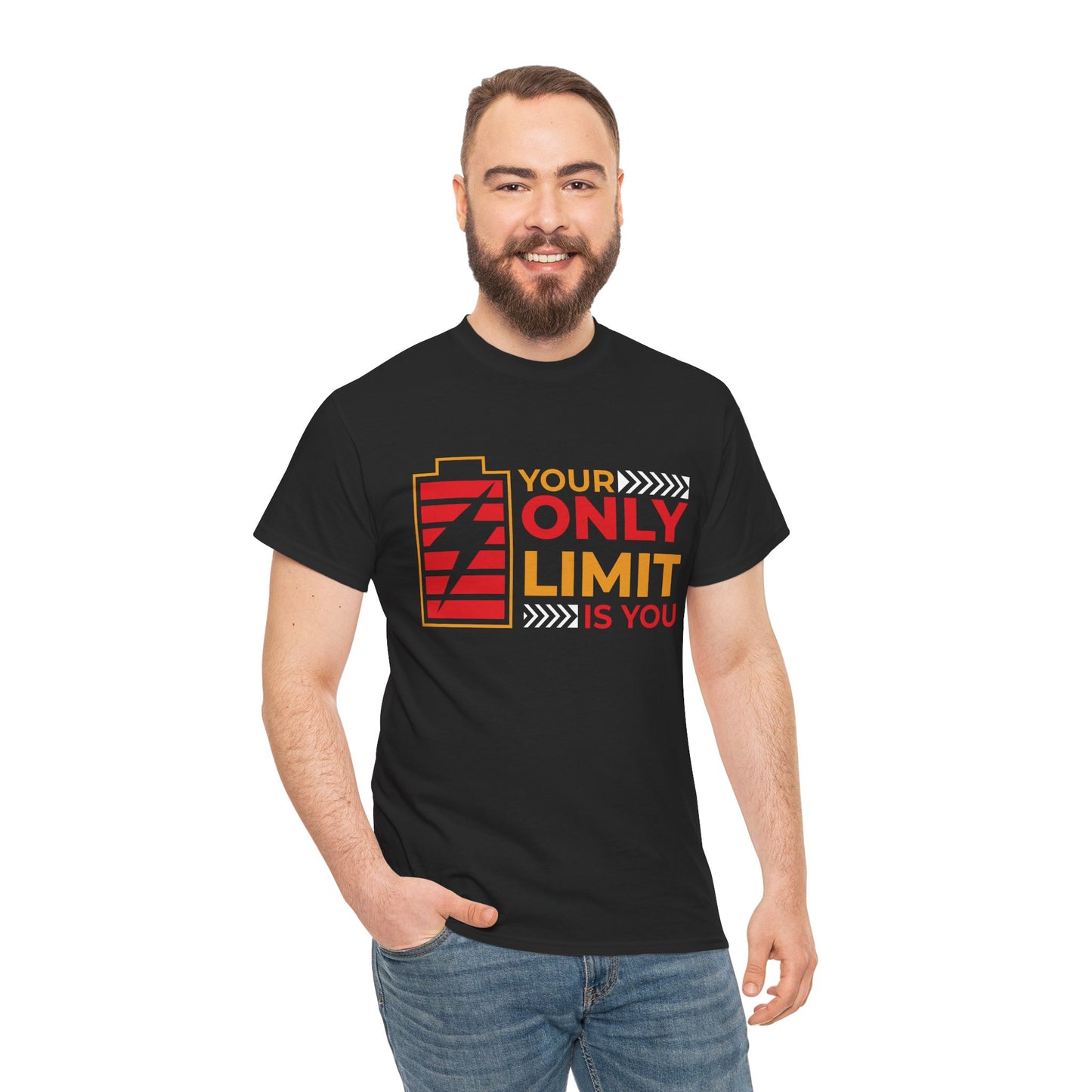 Motivational Unisex Heavy Cotton Tee - 'Your Only Limit is You'