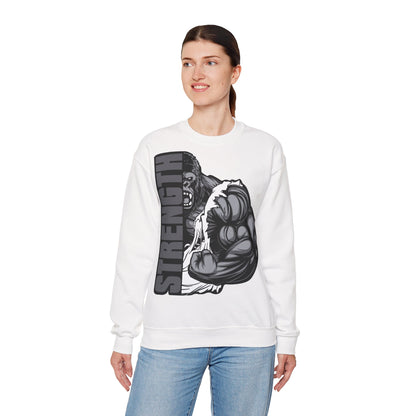 Strength Graphic Unisex Crewneck Sweatshirt White