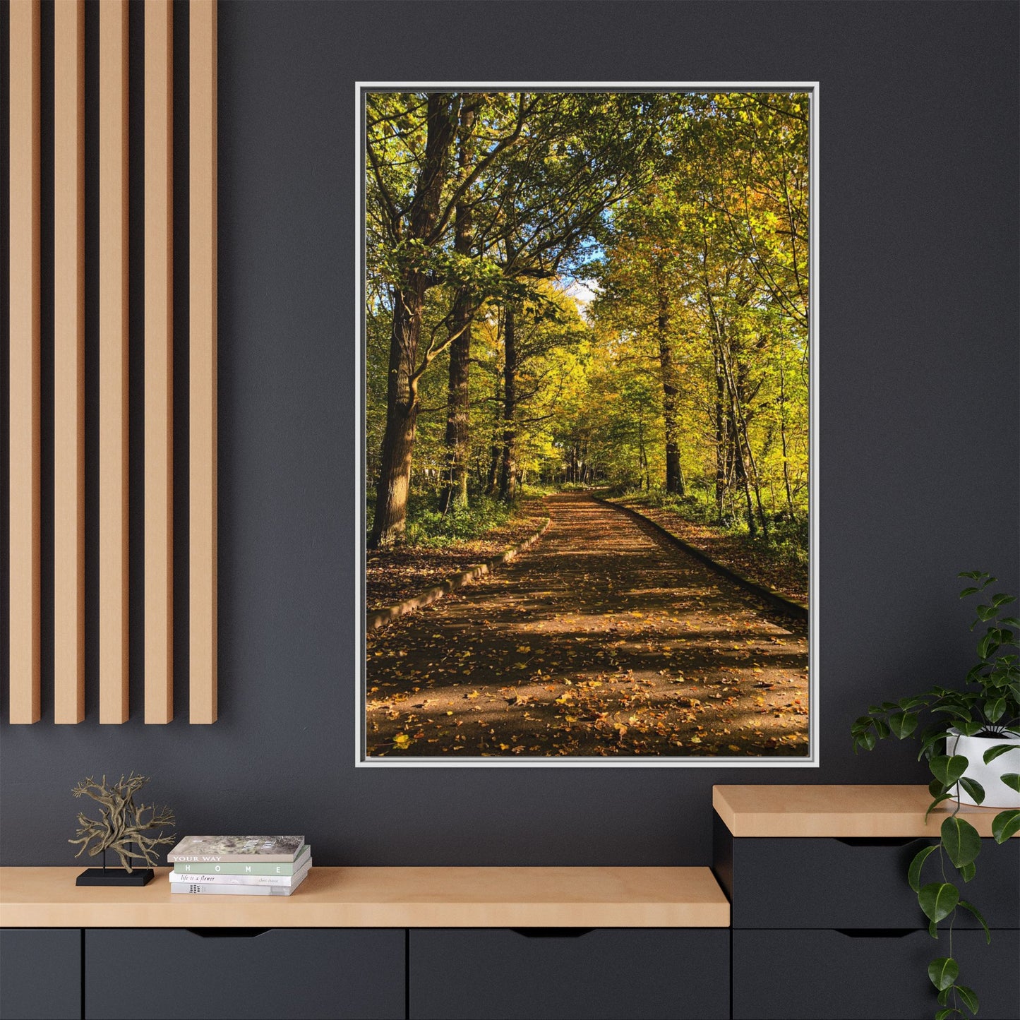 Listowel Town Park Autumn Matte Canvas, Framed (Multi-color)