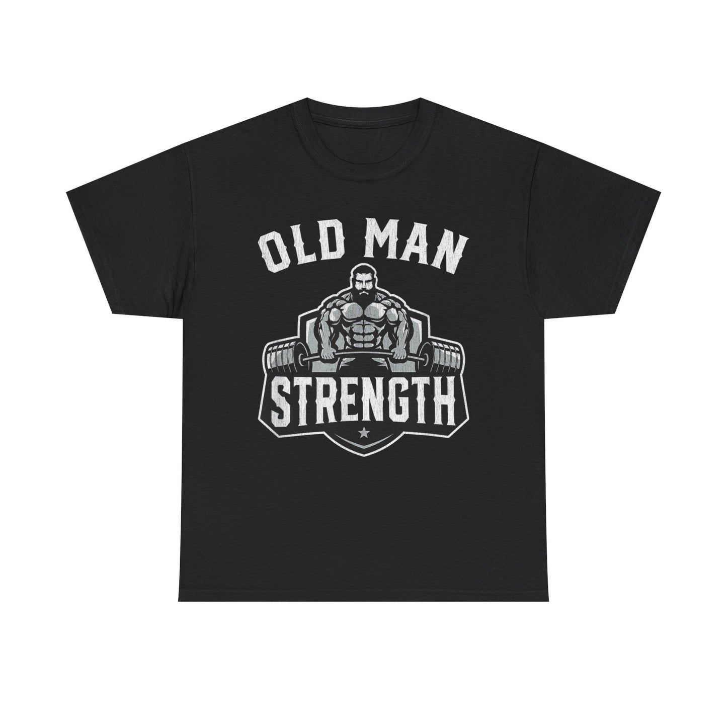 Old Man Strength Unisex Heavy Cotton Tee - Bold Gym Motivational T-Shirt