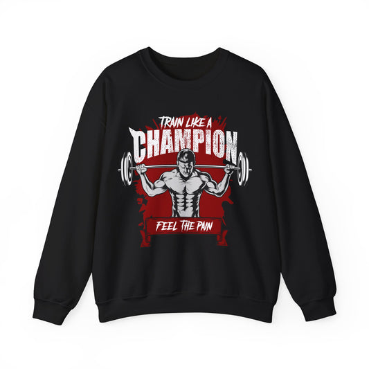 Champion Workout Unisex Heavy Blend™ Crewneck Sweatshirt - Feel the Pain Fitness Sweatshirt
