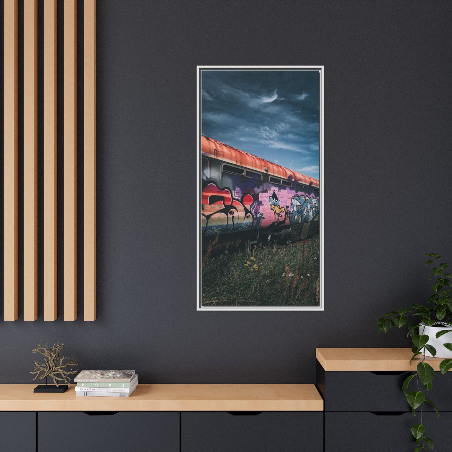 Night Train Matte Canvas, Framed (Multi-color)