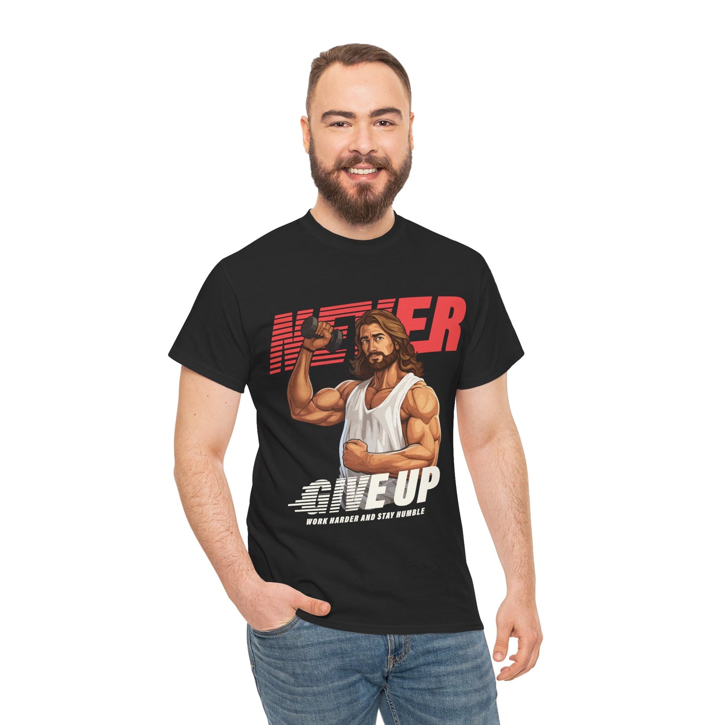 Never Give Up Unisex Heavy Cotton Tee