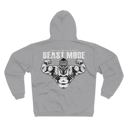 Beast Mode Unisex Hooded Zip Sweatshirt - Motivational Fitness Apparel