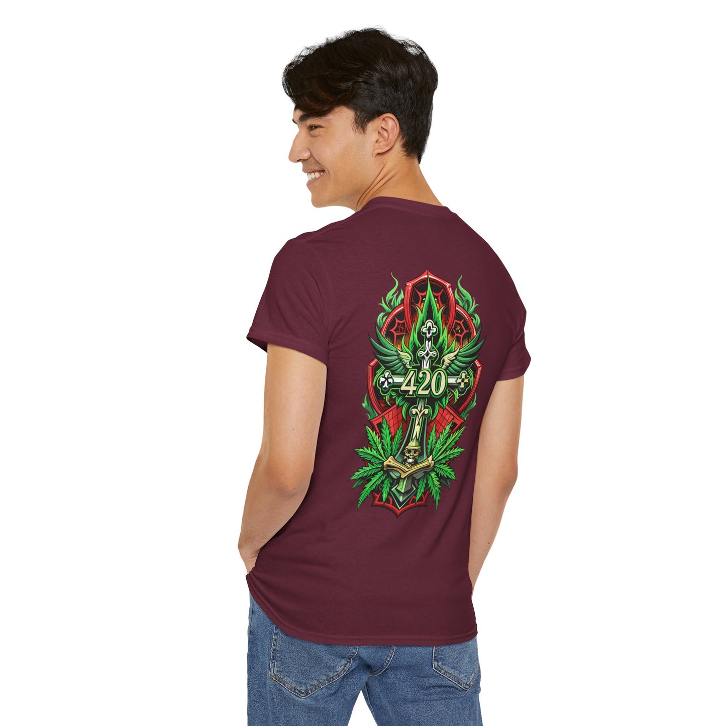 420 Cannabis Shield T-Shirt – Marijuana Leaf Stoner Graphic Tee