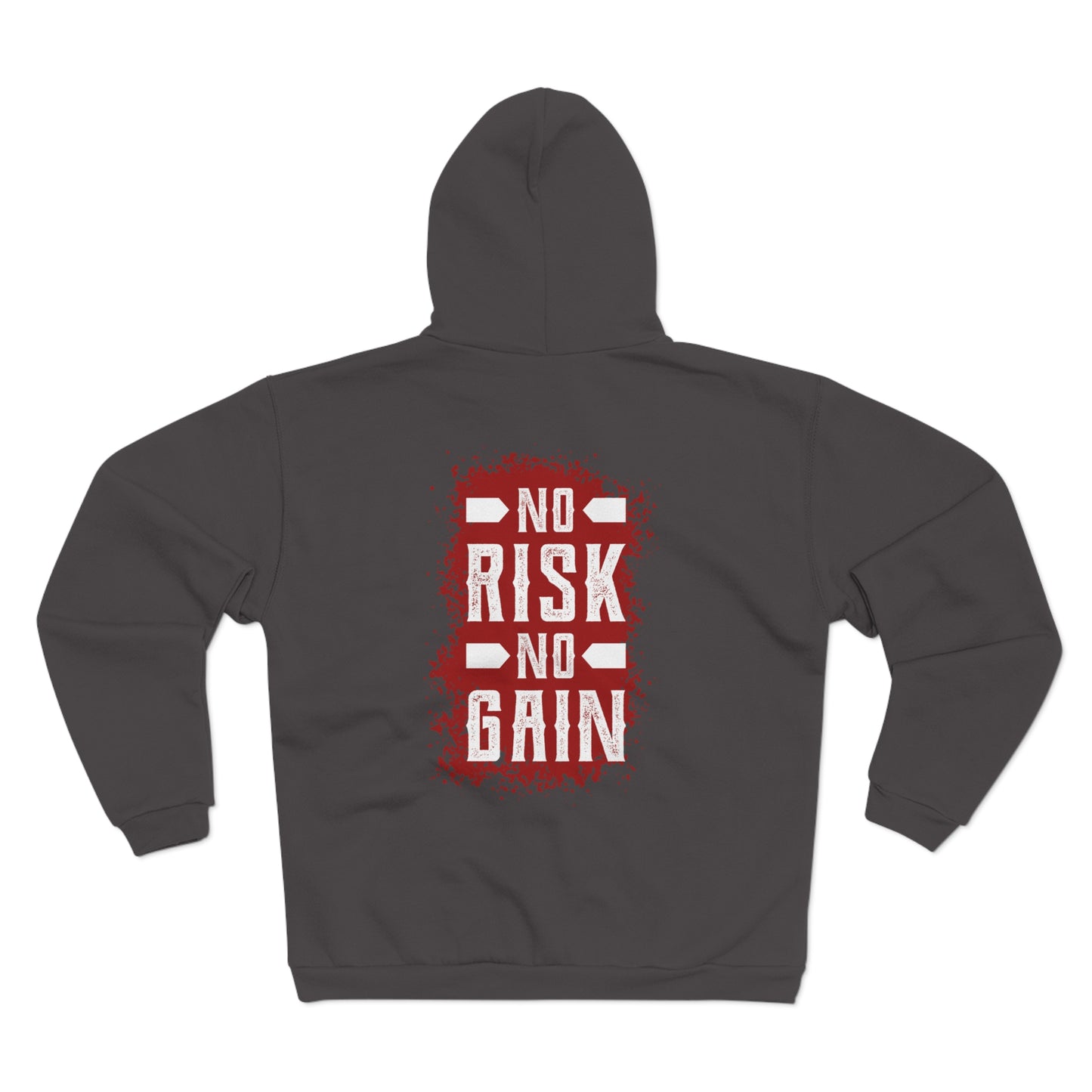 No Risk No Grain Unisex Hooded Zip Sweatshirt | Motivational Zip-Up Hoodie for Gym & Casual Wear
