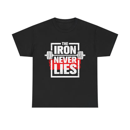 Iron Never Lies Unisex Heavy Cotton Tee - Motivational Fitness T-Shirt