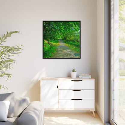 Listowel River Walk Matte Canvas, Framed (Multi-color)