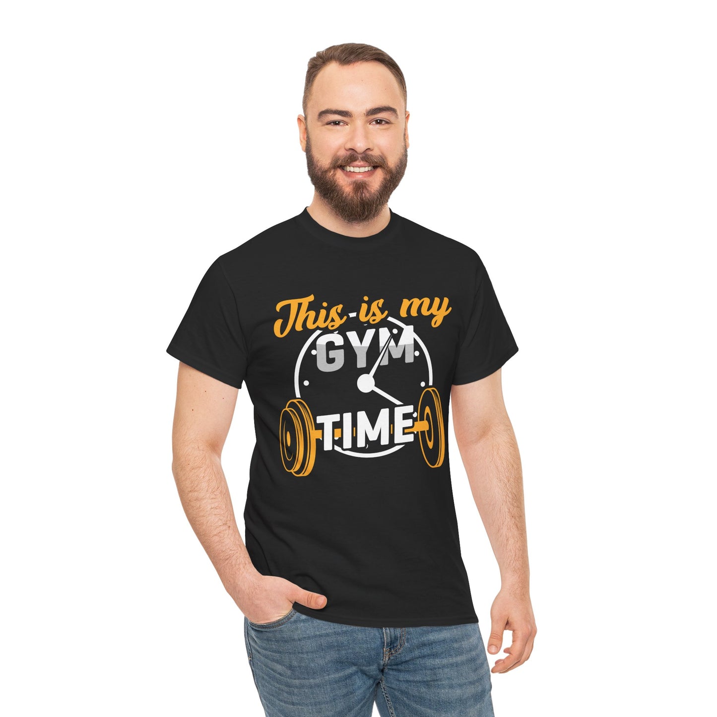 Gym Time Unisex Heavy Cotton Tee - Perfect Workout Shirt for Fitness Enthusiasts