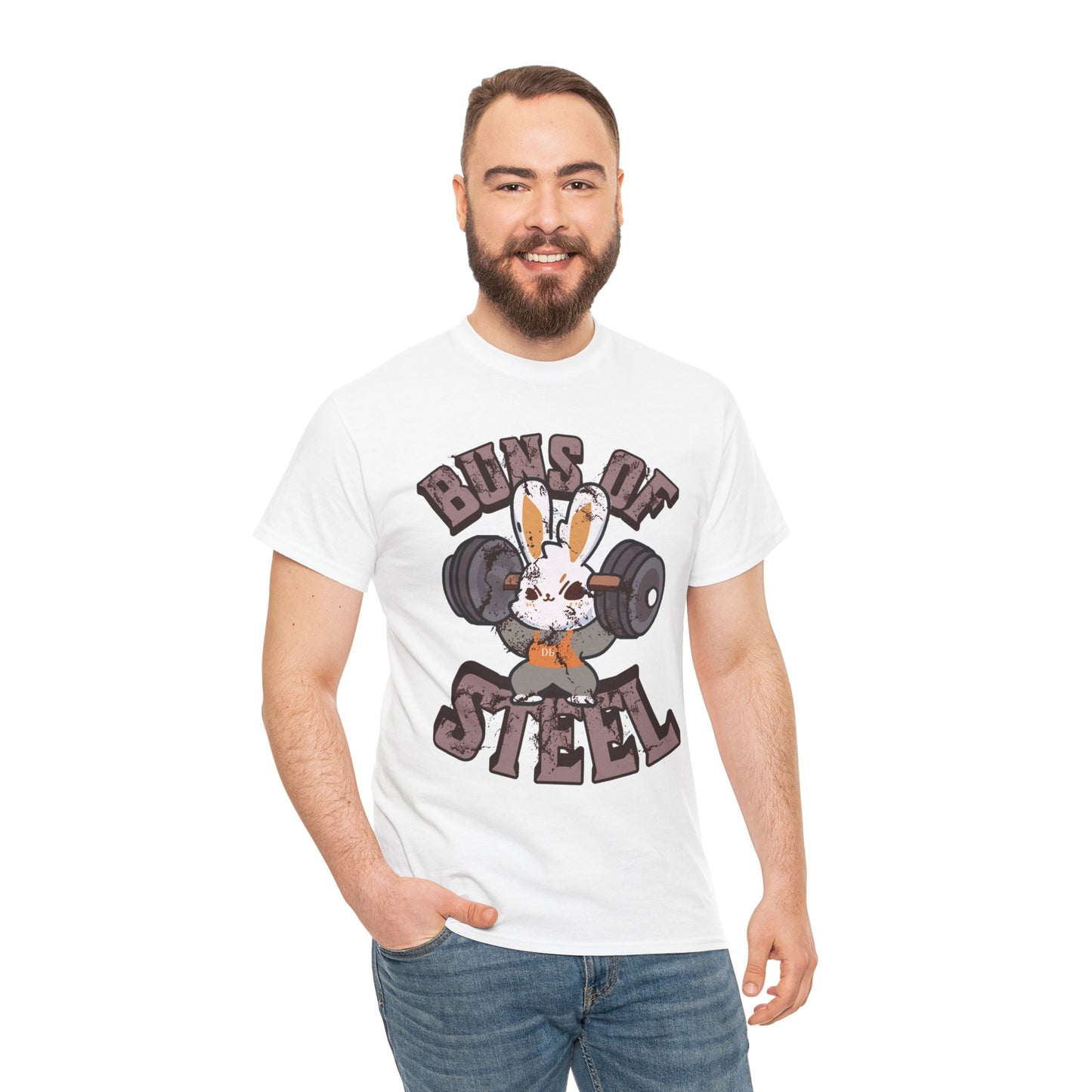 Buns of Steel Unisex Heavy Cotton Tee - Fun Fitness Humor T-Shirt for Gym Lovers