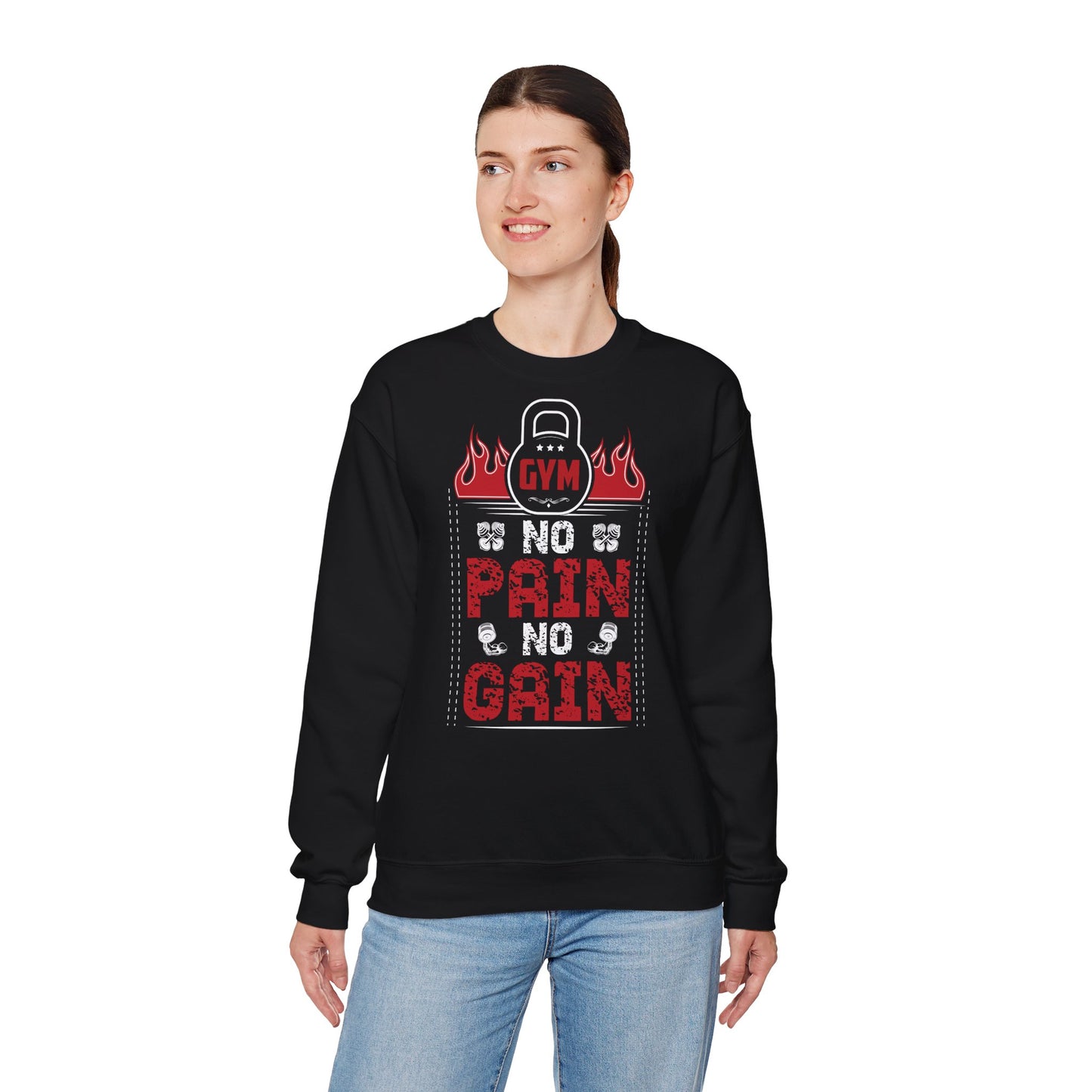 No Pain No Gain Gym Sweatshirt | Unisex Heavy Blend Crewneck