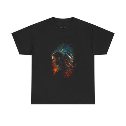 Viking Warrior Skull Tee — Norse Myth Flame and Ice Graphic T-Shirt