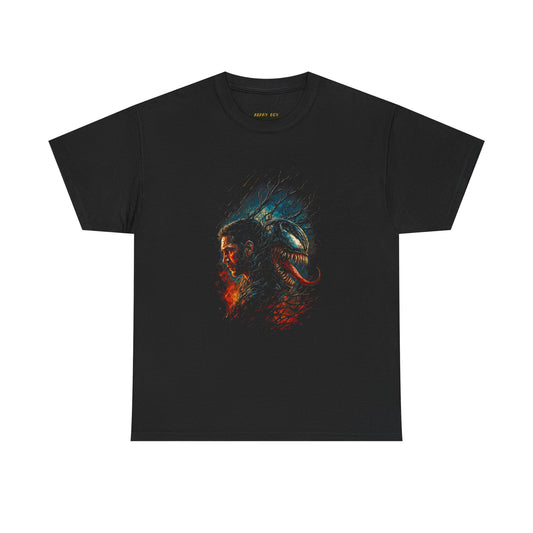 Viking Warrior Skull Tee — Norse Myth Flame and Ice Graphic T-Shirt