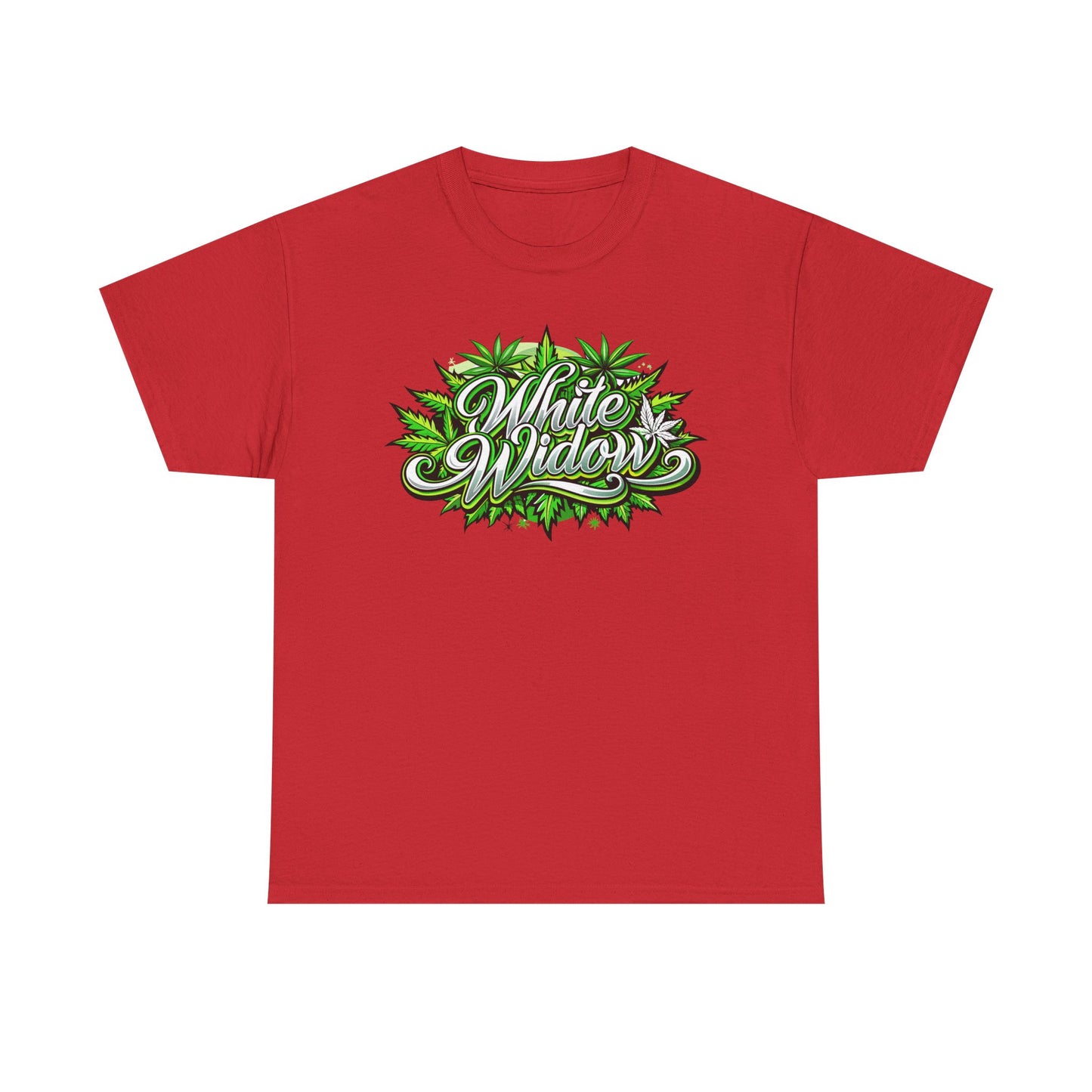 White Widow Graphic Tee — Cannabis Leaf Logo T-Shirt