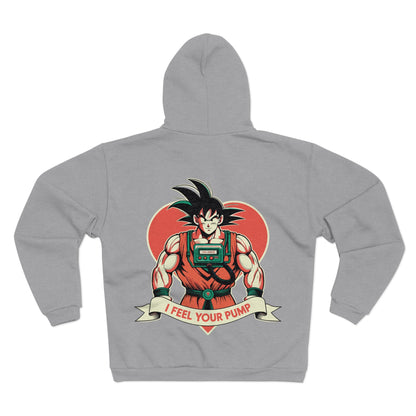 I Feel Your Pump Gym Goku Unisex Hooded Zip Sweatshirt