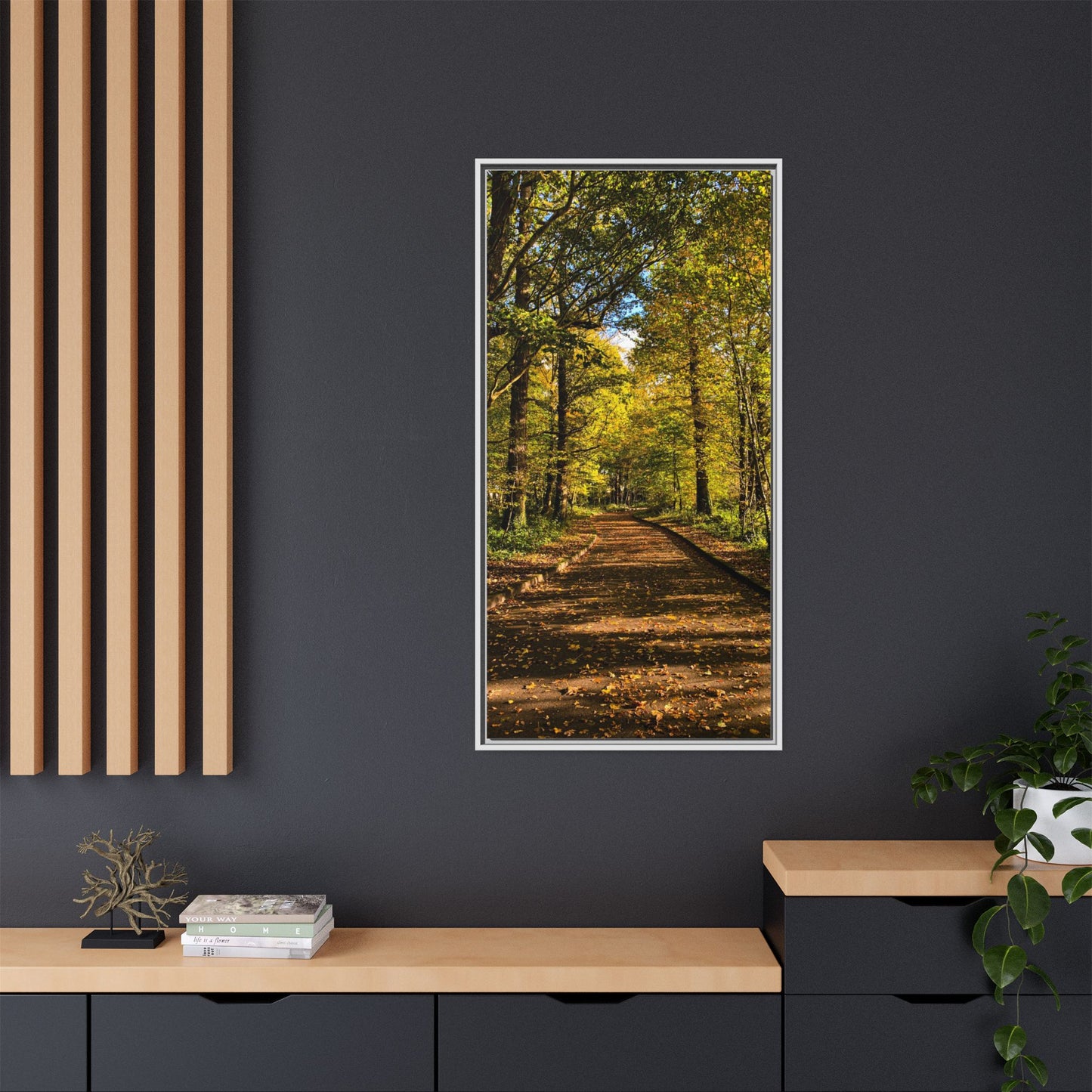 Listowel Town Park Autumn Matte Canvas, Framed (Multi-color)