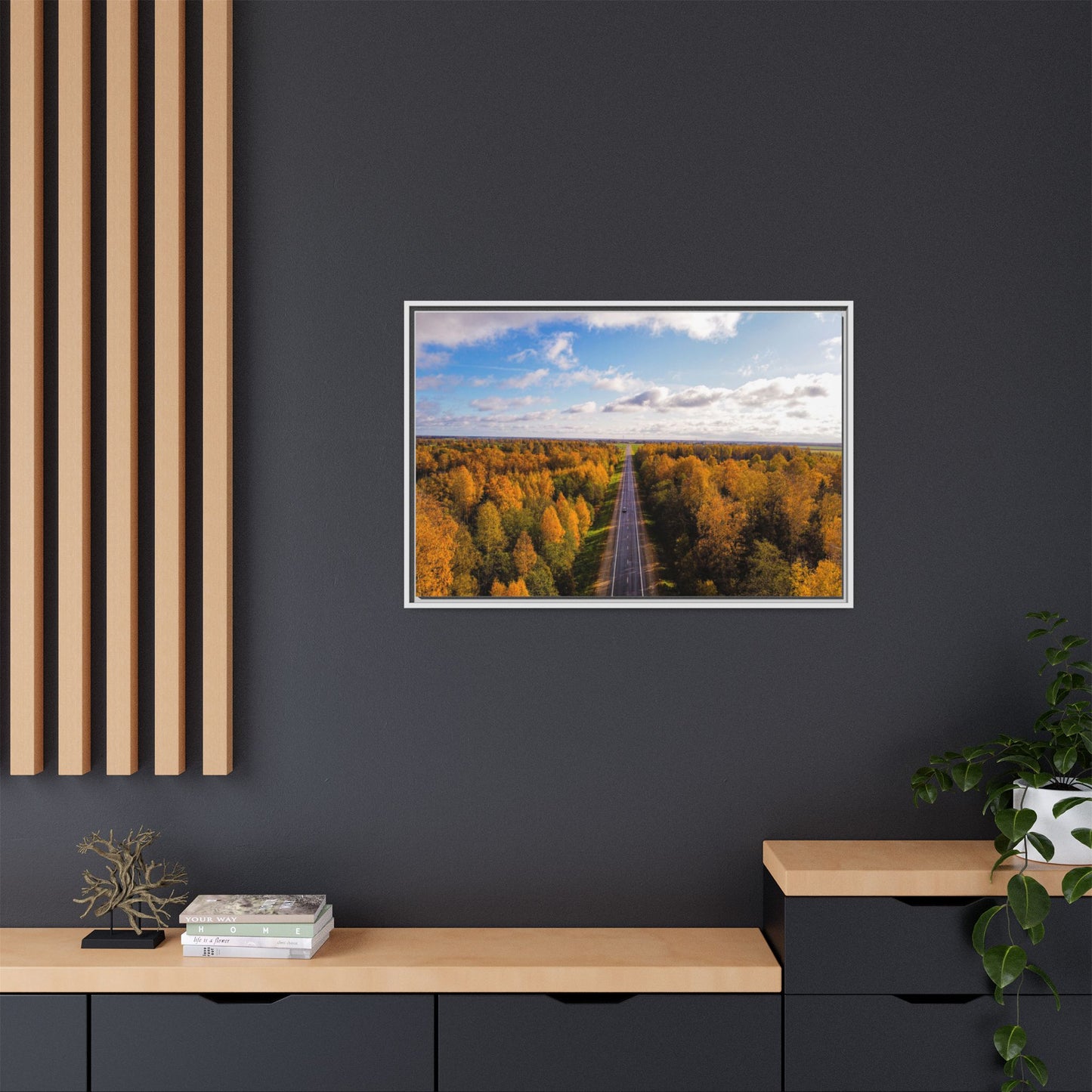 Somewhere In Lithuania Matte Canvas, Framed (Multi-color)