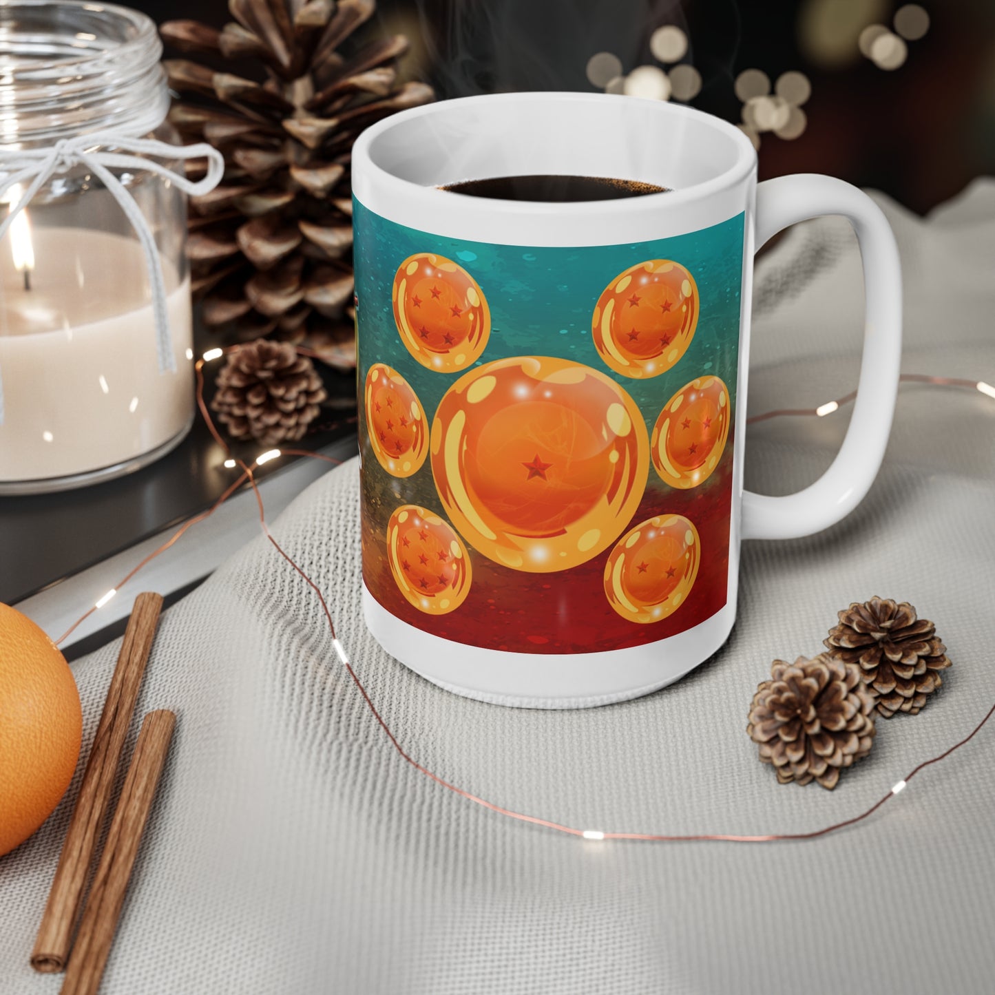 Dragon Ball Z Ceramic Coffee Cup - 11oz & 15oz Mug Featuring Goku and Dragon Balls