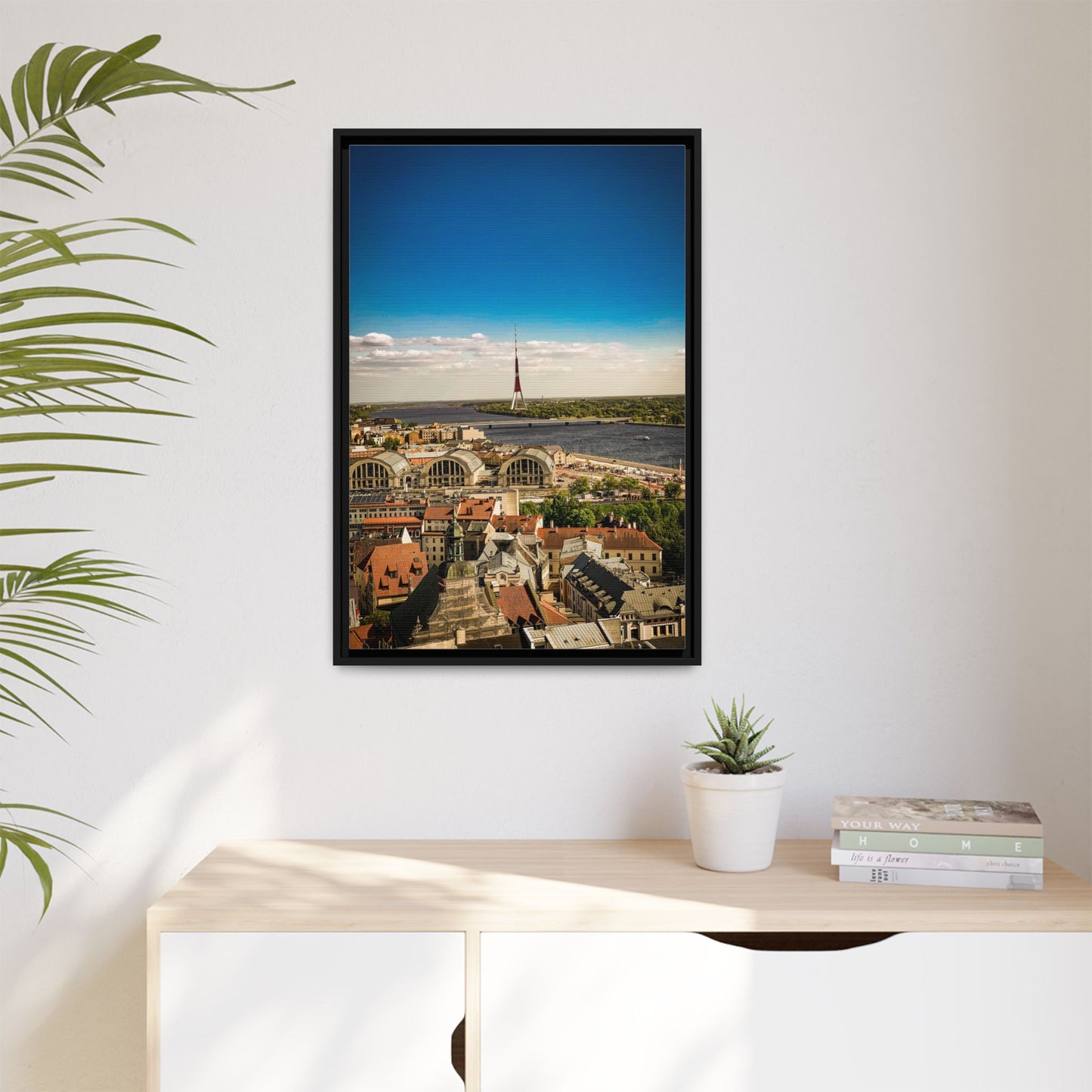 Riga TV Tower Matte Canvas, Framed (Multi-color)