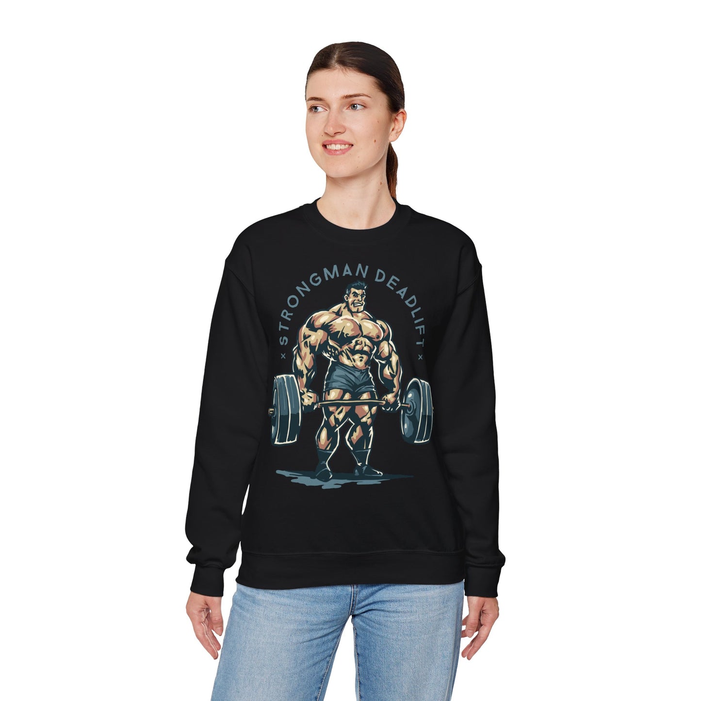 Strongman Deadlift Unisex Heavy Blend™ Crewneck Sweatshirt for Fitness Enthusiasts