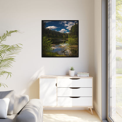 Vilnius Lake Matte Canvas, Framed (Multi-color)