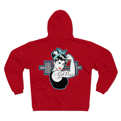 Empowered Women Unisex Hooded Zip Sweatshirt - 'Girl Power' Fitness Hoodie