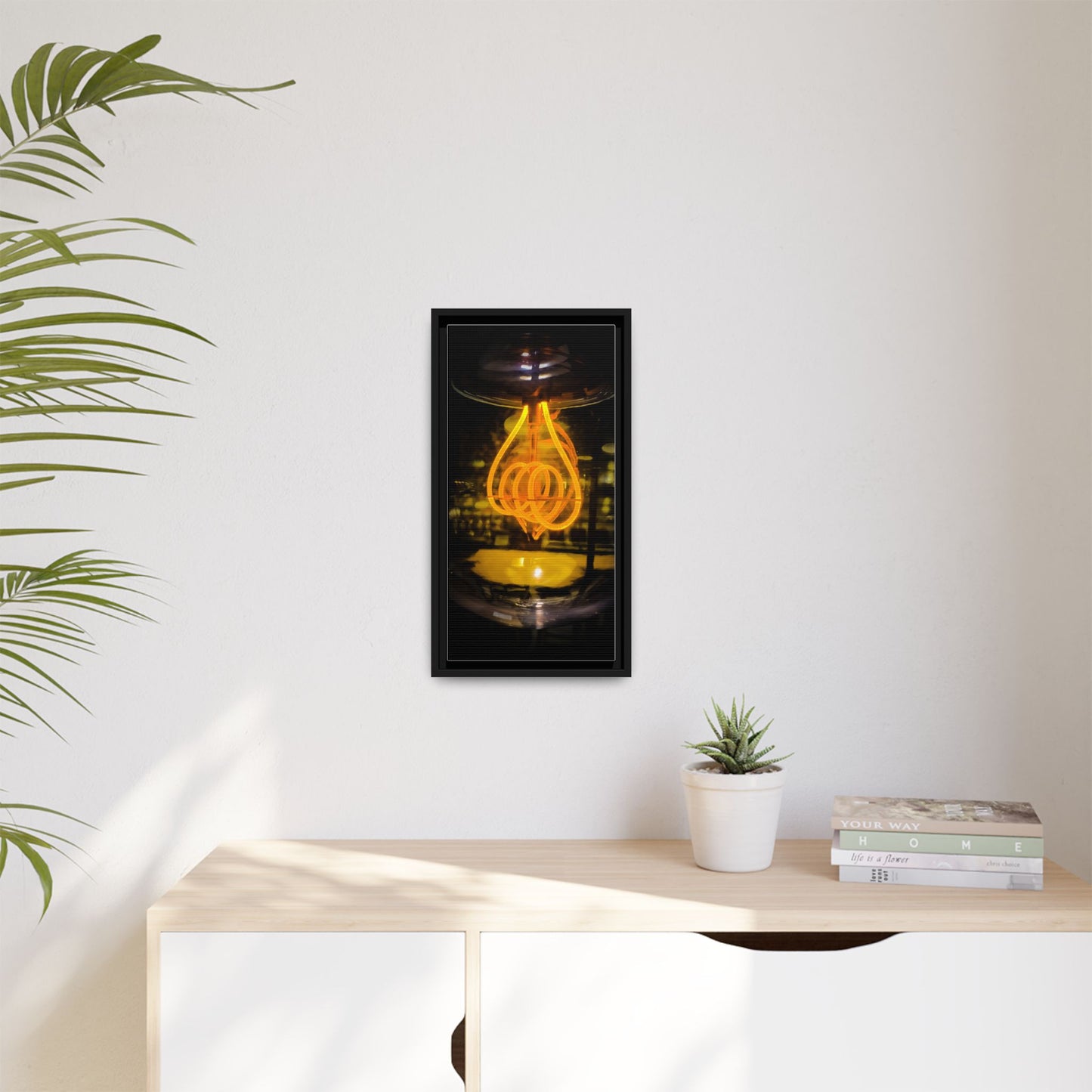 Bulb Matte Canvas, Framed (Multi-color)