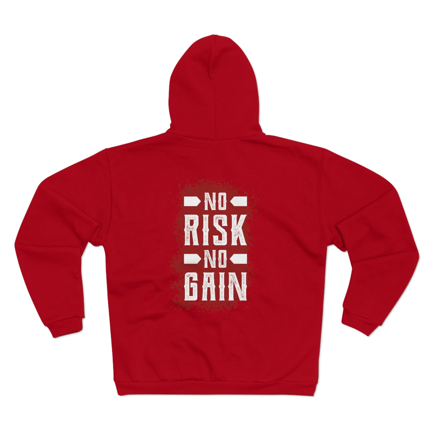 No Risk No Grain Unisex Hooded Zip Sweatshirt | Motivational Zip-Up Hoodie for Gym & Casual Wear