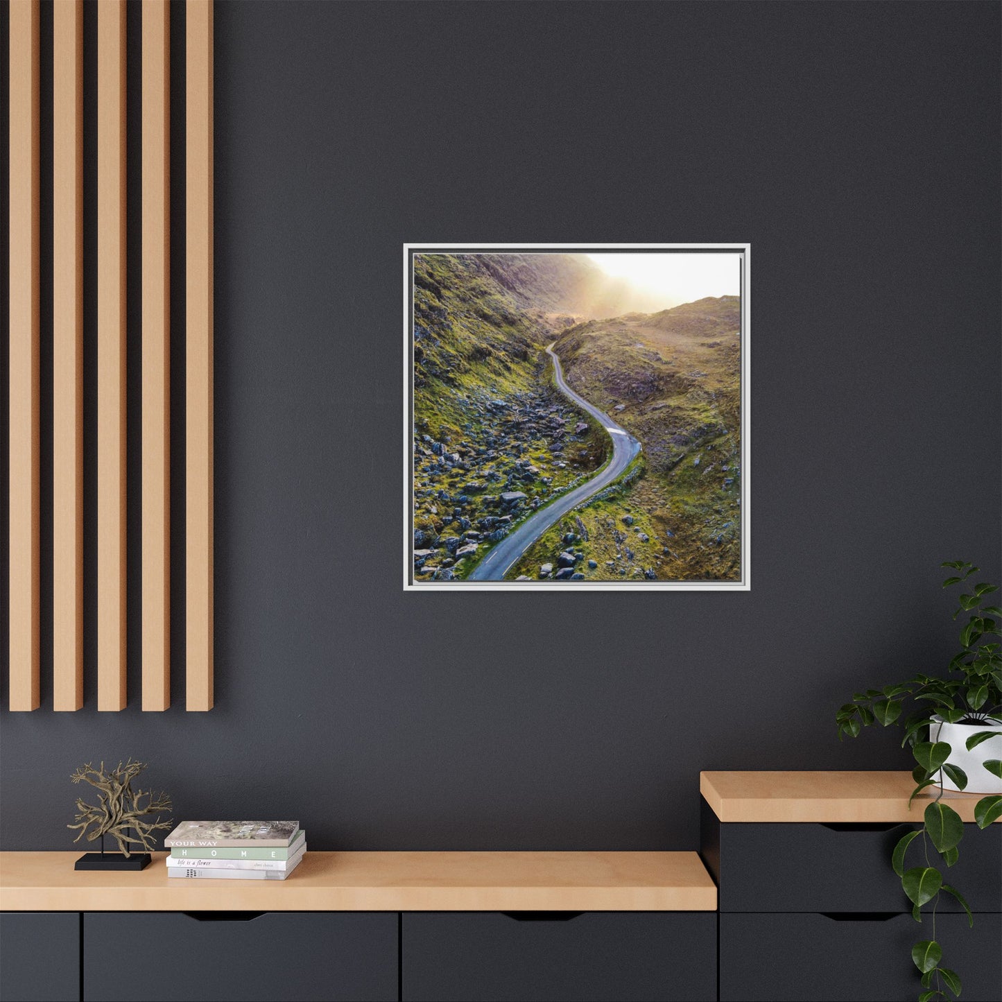 Valley Road Matte Canvas, Framed (Multi-color)