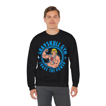 He-Man Inspired Gym Sweatshirt - "Grayskull Gym I Have The Power" Black