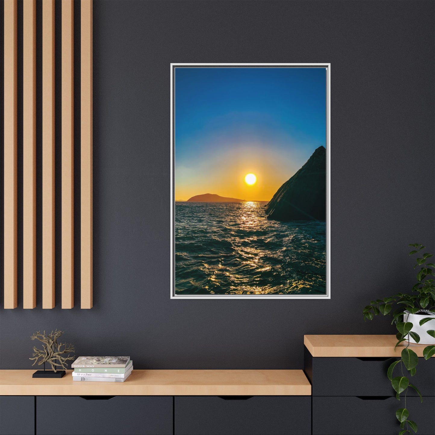 Dunquin Pier Sunset Matte Canvas, Framed (Multi-color)