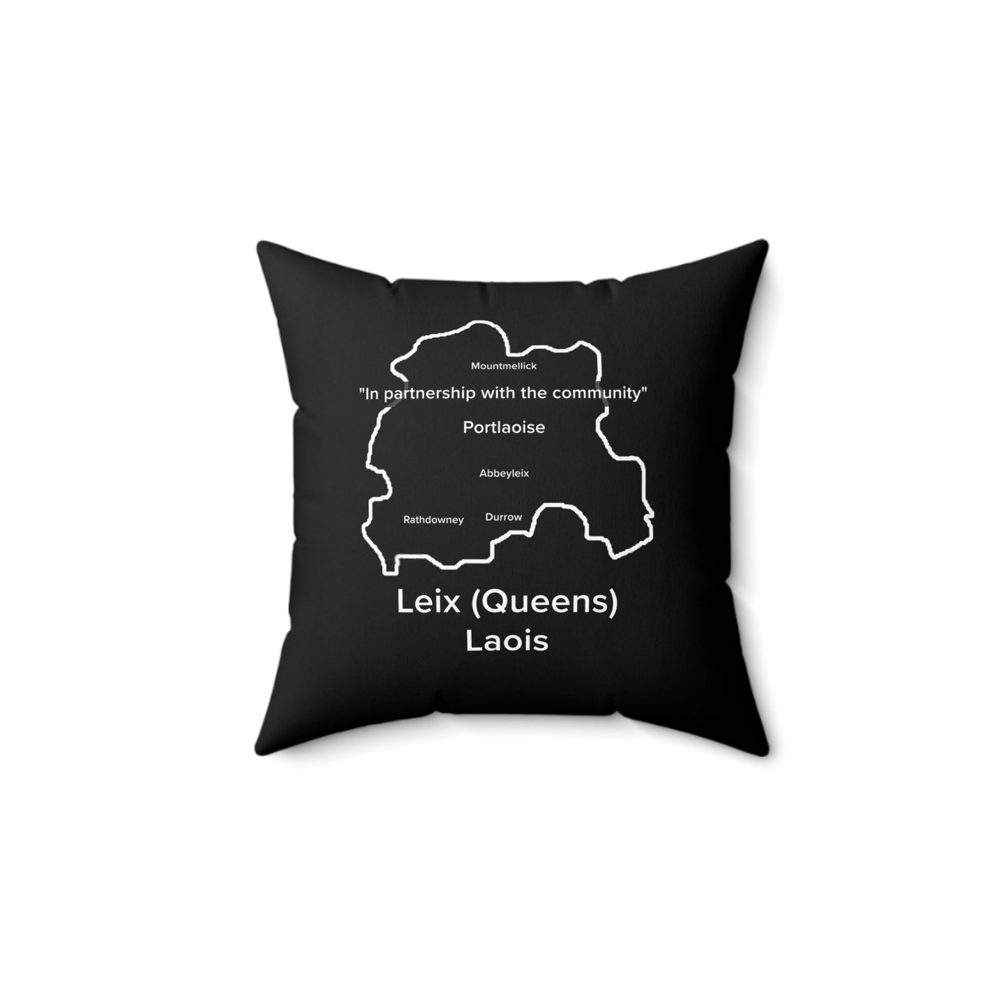 Laois Spun Polyester Square Pillow Black Edition 2 Sizes
