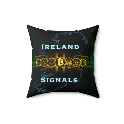 Ireland Signals Bitcoin Pillow — Crypto Map Decorative Throw Pillow
