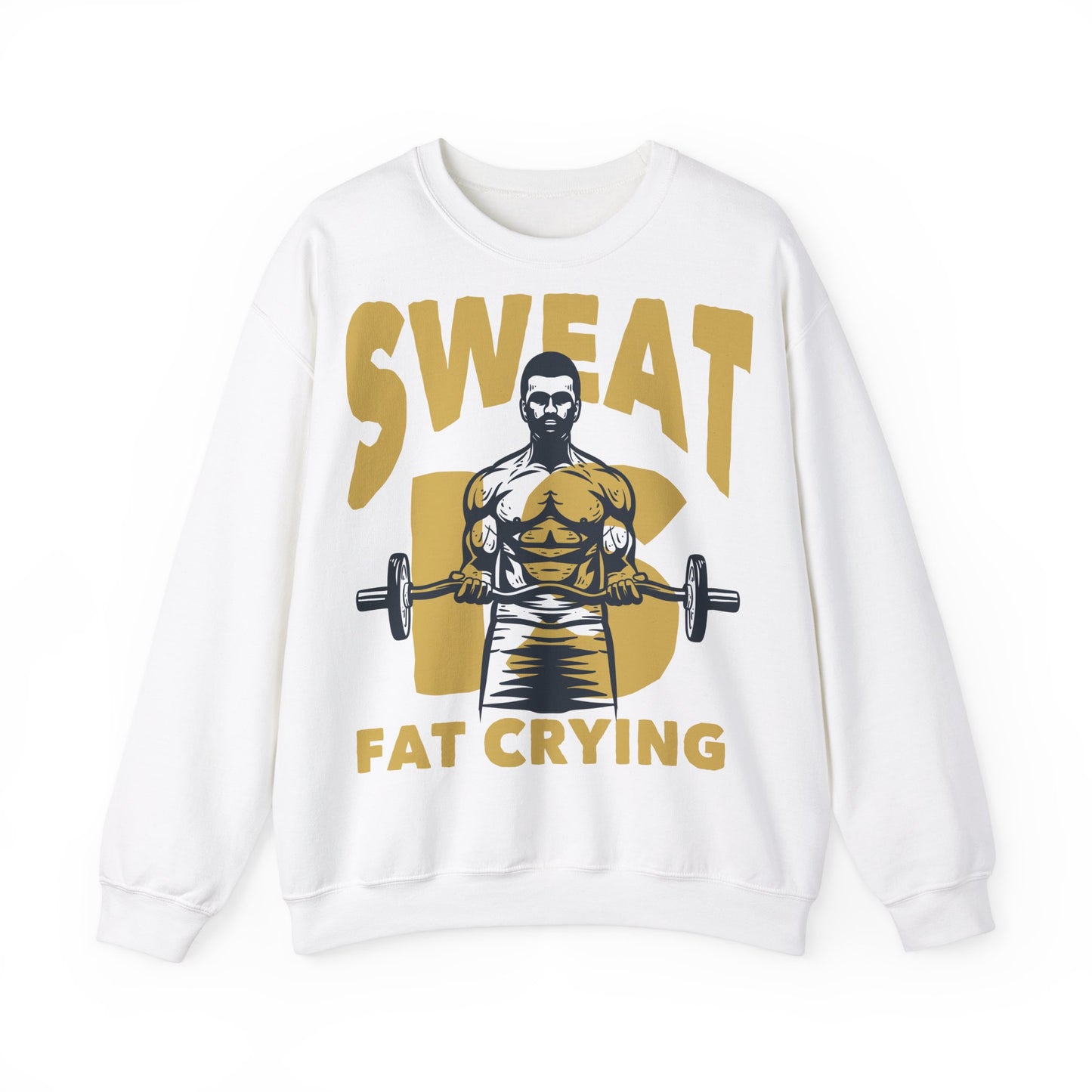 Motivational Unisex Heavy Blend™ Crewneck Sweatshirt - "Sweat Fat Crying"