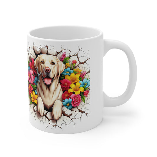 Vibrant Labrador Floral Coffee Mug - 11oz & 15oz