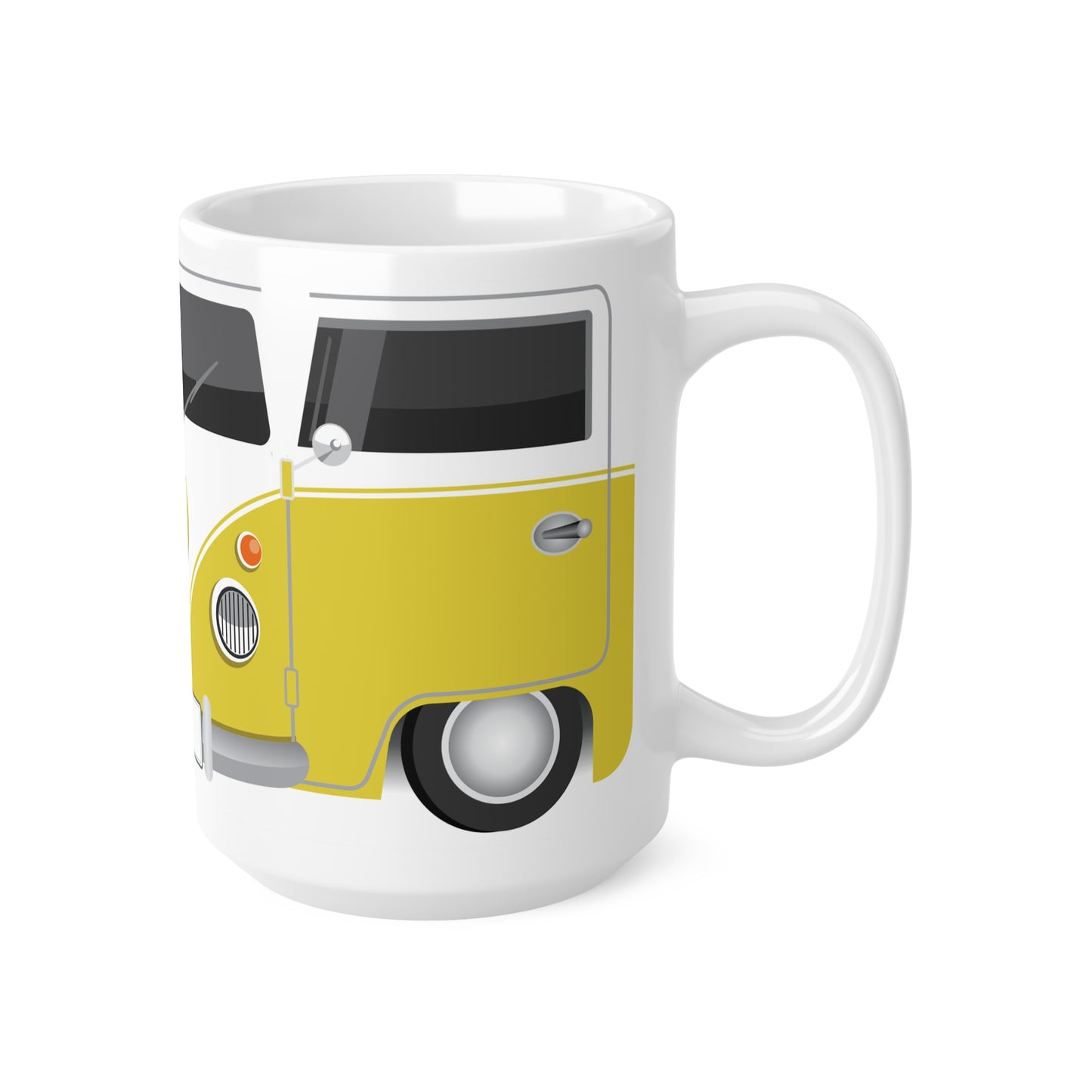 Vintage VW Bus Ceramic Coffee Mug - 11oz & 15oz - Perfect for Auto Enthusiasts Yellow