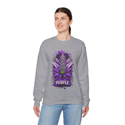 Purple Cannabis Bud Sweatshirt — Bold Psychedelic Marijuana Graphic