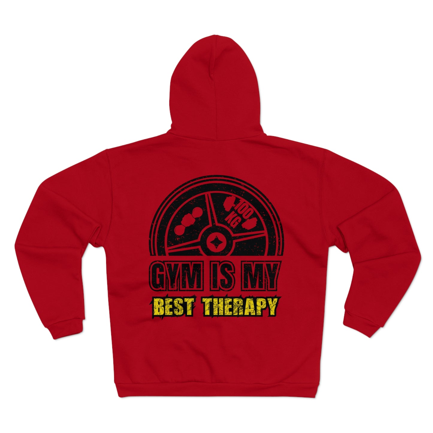 Gym Is My Best Therapy Unisex Hooded Zip Sweatshirt - Perfect for Fitness Enthusiasts